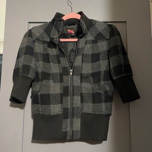 Short Sleeve Plaid Jacket
